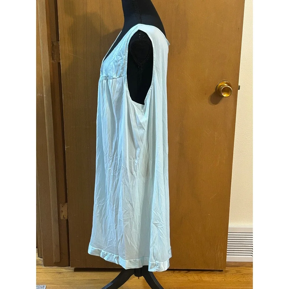 VTG Vanity‎ Fair Nightgown Light Blue Slip Dress Size 2X Made in USA Loungewear